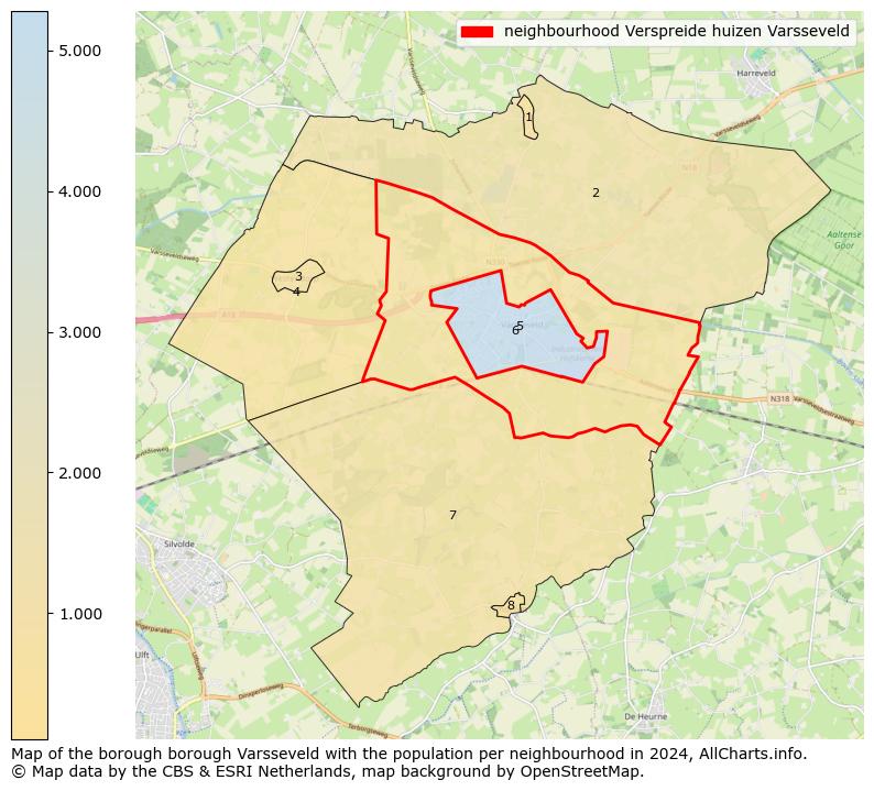 Image of the neighbourhood Verspreide huizen Varsseveld at the map. This image is used as introduction to this page. This page shows a lot of information about the population in the neighbourhood Verspreide huizen Varsseveld (such as the distribution by age groups of the residents, the composition of households, whether inhabitants are natives or Dutch with an immigration background, data about the houses (numbers, types, price development, use, type of property, ...) and more (car ownership, energy consumption, ...) based on open data from the Dutch Central Bureau of Statistics and various other sources!