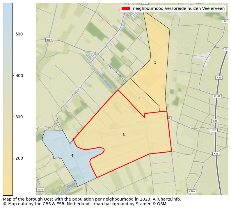 Map of the borough Oost with the population per neighbourhood in 2023. This page shows a lot of information about residents (such as the distribution by age groups, family composition, gender, native or Dutch with an immigration background, ...), homes (numbers, types, price development, use, type of property, ...) and more (car ownership, energy consumption, ...) based on open data from the Dutch Central Bureau of Statistics and various other sources!