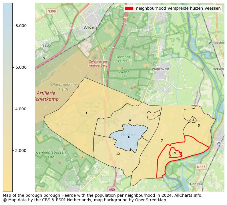 Image of the neighbourhood Verspreide huizen Veessen at the map. This image is used as introduction to this page. This page shows a lot of information about the population in the neighbourhood Verspreide huizen Veessen (such as the distribution by age groups of the residents, the composition of households, whether inhabitants are natives or Dutch with an immigration background, data about the houses (numbers, types, price development, use, type of property, ...) and more (car ownership, energy consumption, ...) based on open data from the Dutch Central Bureau of Statistics and various other sources!