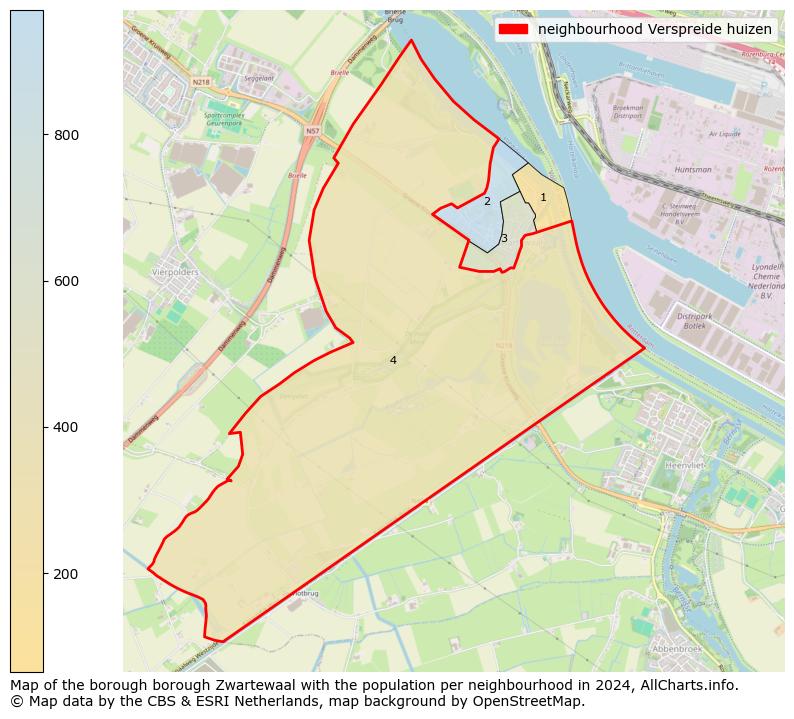 Map of the borough Zwartewaal with the population per neighbourhood in 2023. This page shows a lot of information about residents (such as the distribution by age groups, family composition, gender, native or Dutch with an immigration background, ...), homes (numbers, types, price development, use, type of property, ...) and more (car ownership, energy consumption, ...) based on open data from the Dutch Central Bureau of Statistics and various other sources!