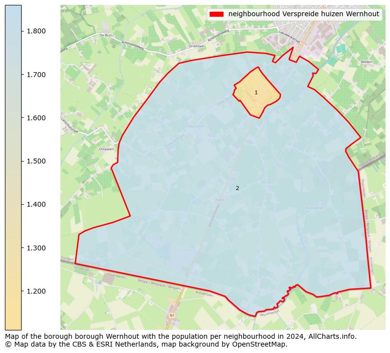 Image of the neighbourhood Verspreide huizen Wernhout at the map. This image is used as introduction to this page. This page shows a lot of information about the population in the neighbourhood Verspreide huizen Wernhout (such as the distribution by age groups of the residents, the composition of households, whether inhabitants are natives or Dutch with an immigration background, data about the houses (numbers, types, price development, use, type of property, ...) and more (car ownership, energy consumption, ...) based on open data from the Dutch Central Bureau of Statistics and various other sources!