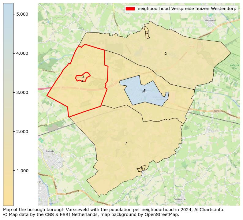 Image of the neighbourhood Verspreide huizen Westendorp at the map. This image is used as introduction to this page. This page shows a lot of information about the population in the neighbourhood Verspreide huizen Westendorp (such as the distribution by age groups of the residents, the composition of households, whether inhabitants are natives or Dutch with an immigration background, data about the houses (numbers, types, price development, use, type of property, ...) and more (car ownership, energy consumption, ...) based on open data from the Dutch Central Bureau of Statistics and various other sources!