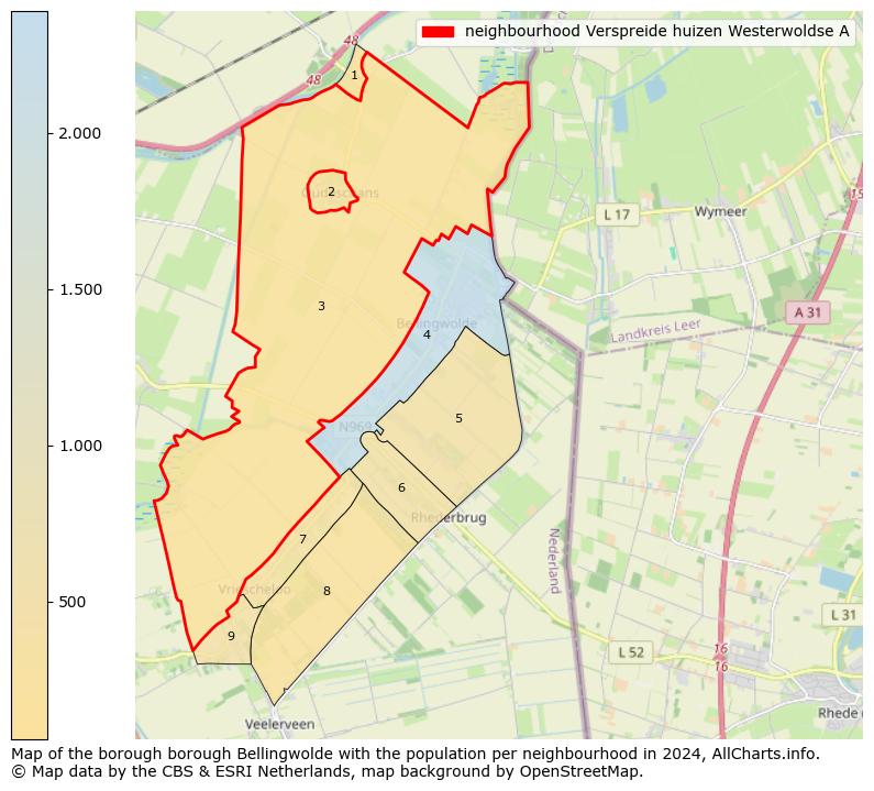 Image of the neighbourhood Verspreide huizen Westerwoldse A at the map. This image is used as introduction to this page. This page shows a lot of information about the population in the neighbourhood Verspreide huizen Westerwoldse A (such as the distribution by age groups of the residents, the composition of households, whether inhabitants are natives or Dutch with an immigration background, data about the houses (numbers, types, price development, use, type of property, ...) and more (car ownership, energy consumption, ...) based on open data from the Dutch Central Bureau of Statistics and various other sources!