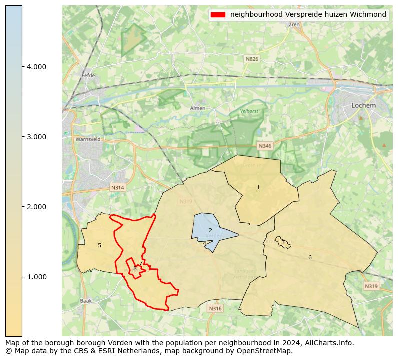 Image of the neighbourhood Verspreide huizen Wichmond at the map. This image is used as introduction to this page. This page shows a lot of information about the population in the neighbourhood Verspreide huizen Wichmond (such as the distribution by age groups of the residents, the composition of households, whether inhabitants are natives or Dutch with an immigration background, data about the houses (numbers, types, price development, use, type of property, ...) and more (car ownership, energy consumption, ...) based on open data from the Dutch Central Bureau of Statistics and various other sources!