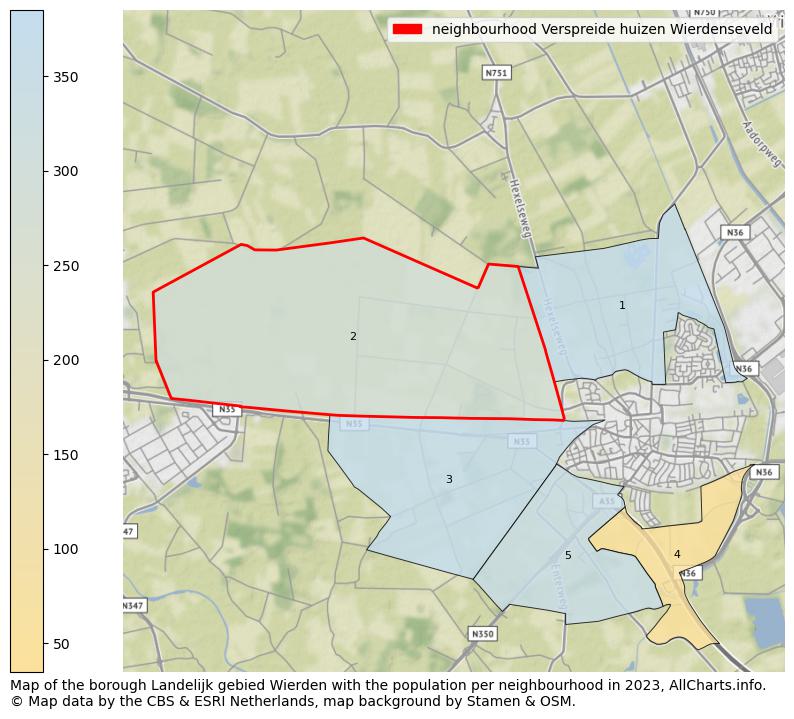 Map of the borough Landelijk gebied Wierden with the population per neighbourhood in 2023. This page shows a lot of information about residents (such as the distribution by age groups, family composition, gender, native or Dutch with an immigration background, ...), homes (numbers, types, price development, use, type of property, ...) and more (car ownership, energy consumption, ...) based on open data from the Dutch Central Bureau of Statistics and various other sources!