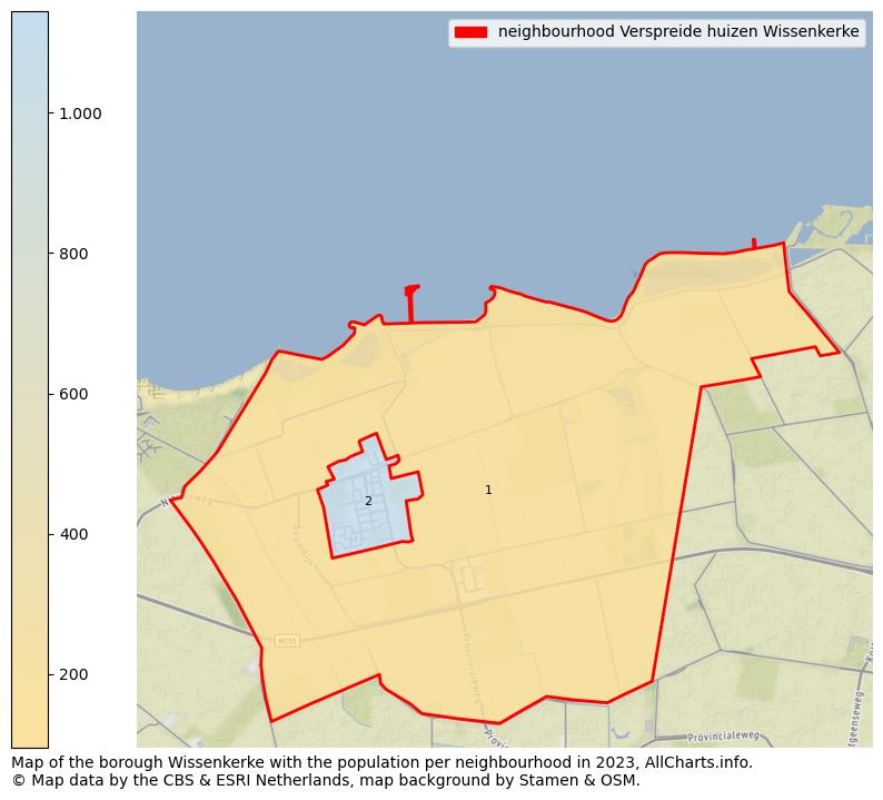 Map of the borough Wissenkerke with the population per neighbourhood in 2023. This page shows a lot of information about residents (such as the distribution by age groups, family composition, gender, native or Dutch with an immigration background, ...), homes (numbers, types, price development, use, type of property, ...) and more (car ownership, energy consumption, ...) based on open data from the Dutch Central Bureau of Statistics and various other sources!