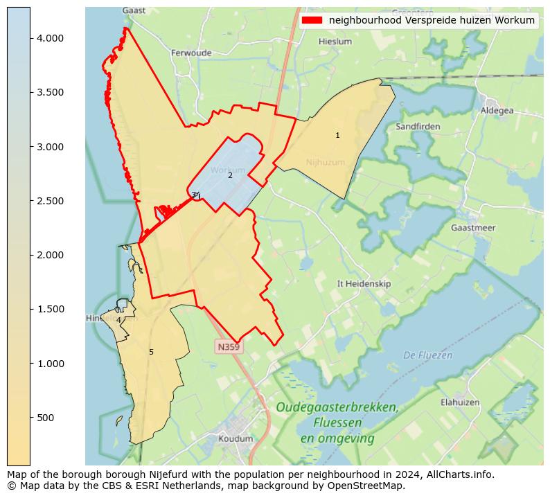 Image of the neighbourhood Verspreide huizen Workum at the map. This image is used as introduction to this page. This page shows a lot of information about the population in the neighbourhood Verspreide huizen Workum (such as the distribution by age groups of the residents, the composition of households, whether inhabitants are natives or Dutch with an immigration background, data about the houses (numbers, types, price development, use, type of property, ...) and more (car ownership, energy consumption, ...) based on open data from the Dutch Central Bureau of Statistics and various other sources!