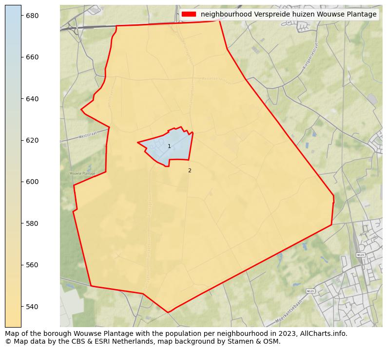 Map of the borough Wouwse Plantage with the population per neighbourhood in 2023. This page shows a lot of information about residents (such as the distribution by age groups, family composition, gender, native or Dutch with an immigration background, ...), homes (numbers, types, price development, use, type of property, ...) and more (car ownership, energy consumption, ...) based on open data from the Dutch Central Bureau of Statistics and various other sources!