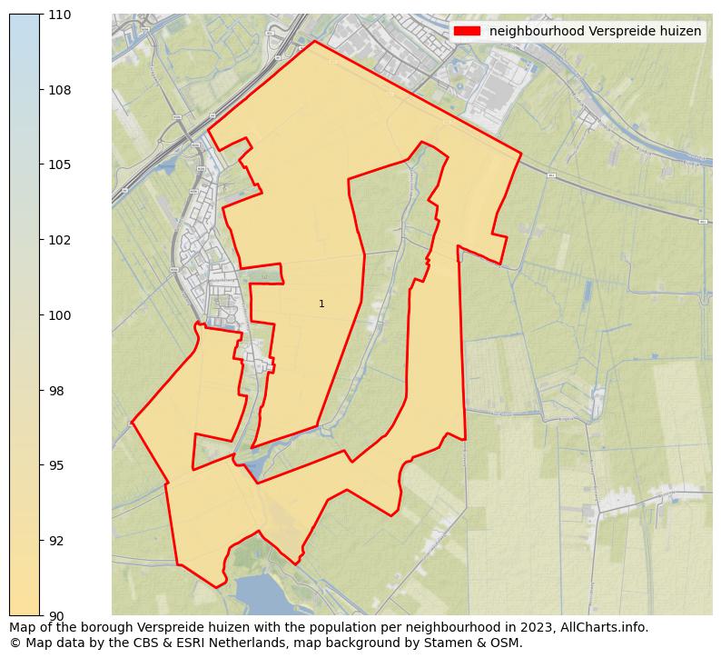Map of the borough Verspreide huizen with the population per neighbourhood in 2023. This page shows a lot of information about residents (such as the distribution by age groups, family composition, gender, native or Dutch with an immigration background, ...), homes (numbers, types, price development, use, type of property, ...) and more (car ownership, energy consumption, ...) based on open data from the Dutch Central Bureau of Statistics and various other sources!