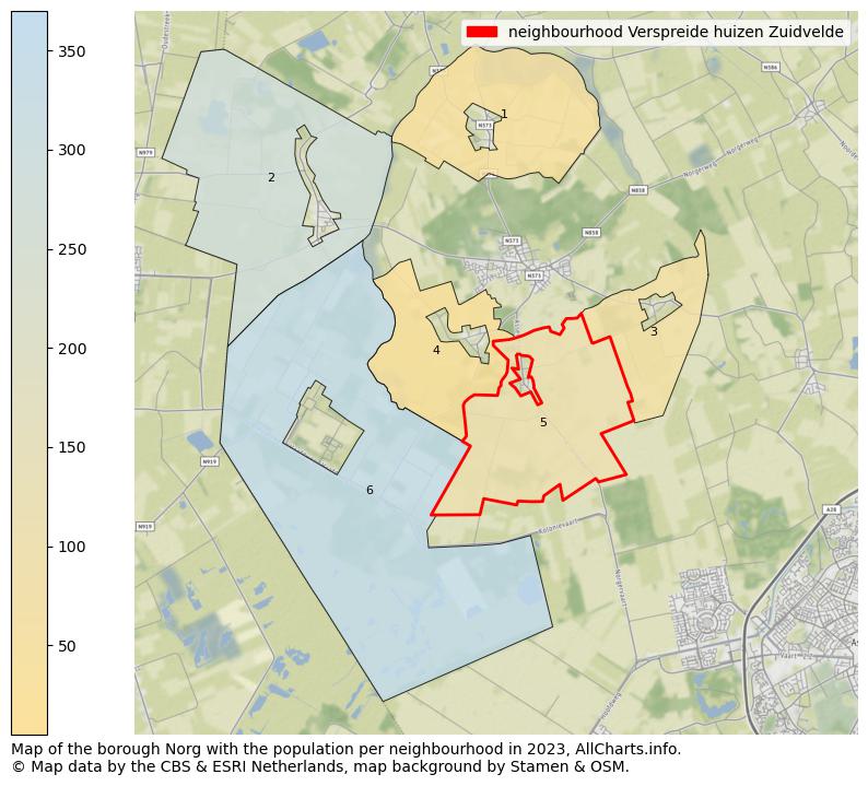 Map of the borough Norg with the population per neighbourhood in 2023. This page shows a lot of information about residents (such as the distribution by age groups, family composition, gender, native or Dutch with an immigration background, ...), homes (numbers, types, price development, use, type of property, ...) and more (car ownership, energy consumption, ...) based on open data from the Dutch Central Bureau of Statistics and various other sources!