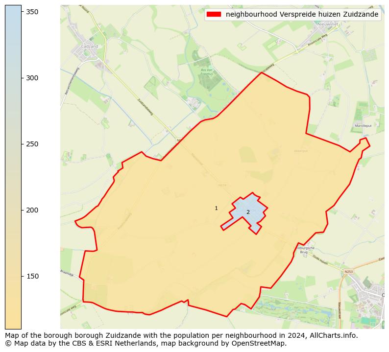 Image of the neighbourhood Verspreide huizen Zuidzande at the map. This image is used as introduction to this page. This page shows a lot of information about the population in the neighbourhood Verspreide huizen Zuidzande (such as the distribution by age groups of the residents, the composition of households, whether inhabitants are natives or Dutch with an immigration background, data about the houses (numbers, types, price development, use, type of property, ...) and more (car ownership, energy consumption, ...) based on open data from the Dutch Central Bureau of Statistics and various other sources!