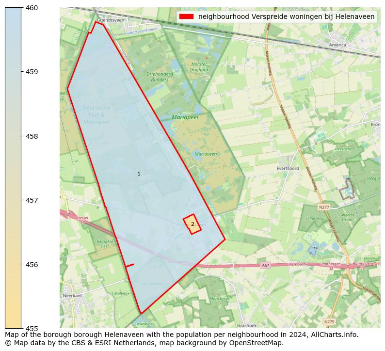 Image of the neighbourhood Verspreide woningen bij Helenaveen at the map. This image is used as introduction to this page. This page shows a lot of information about the population in the neighbourhood Verspreide woningen bij Helenaveen (such as the distribution by age groups of the residents, the composition of households, whether inhabitants are natives or Dutch with an immigration background, data about the houses (numbers, types, price development, use, type of property, ...) and more (car ownership, energy consumption, ...) based on open data from the Dutch Central Bureau of Statistics and various other sources!