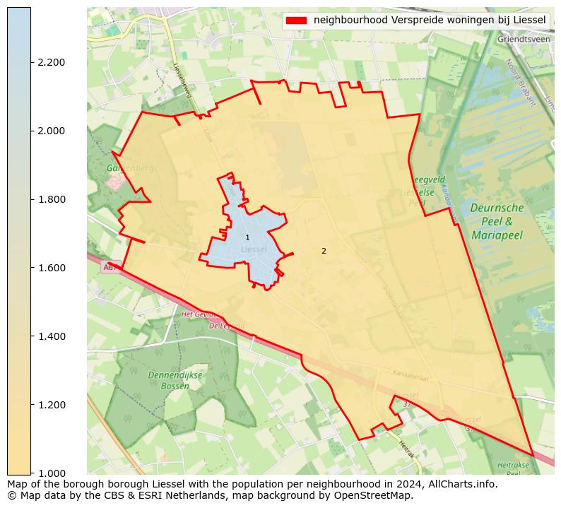 Image of the neighbourhood Verspreide woningen bij Liessel at the map. This image is used as introduction to this page. This page shows a lot of information about the population in the neighbourhood Verspreide woningen bij Liessel (such as the distribution by age groups of the residents, the composition of households, whether inhabitants are natives or Dutch with an immigration background, data about the houses (numbers, types, price development, use, type of property, ...) and more (car ownership, energy consumption, ...) based on open data from the Dutch Central Bureau of Statistics and various other sources!