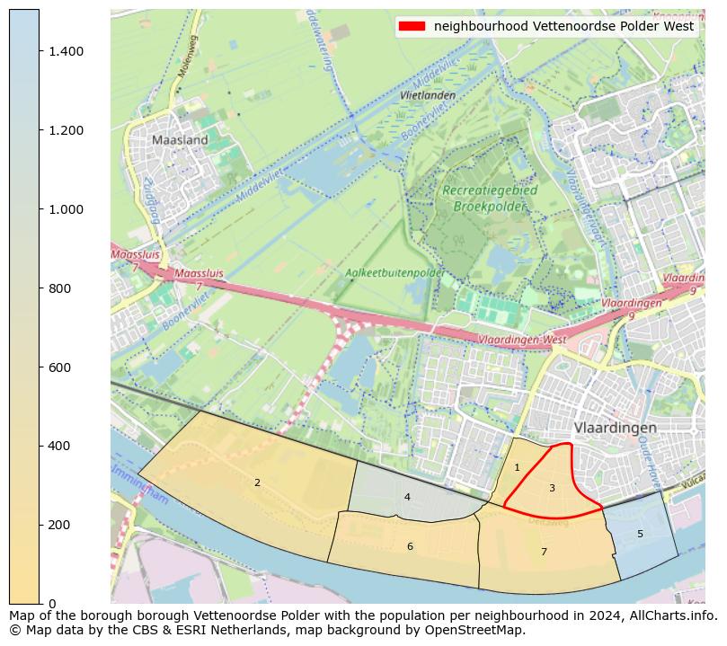 Image of the neighbourhood Vettenoordse Polder West at the map. This image is used as introduction to this page. This page shows a lot of information about the population in the neighbourhood Vettenoordse Polder West (such as the distribution by age groups of the residents, the composition of households, whether inhabitants are natives or Dutch with an immigration background, data about the houses (numbers, types, price development, use, type of property, ...) and more (car ownership, energy consumption, ...) based on open data from the Dutch Central Bureau of Statistics and various other sources!