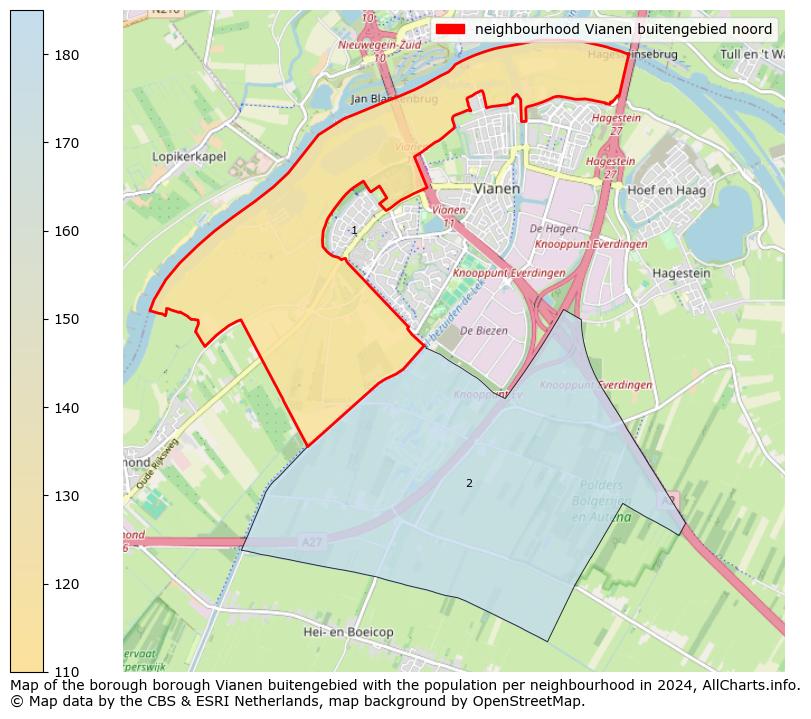 Image of the neighbourhood Vianen buitengebied noord at the map. This image is used as introduction to this page. This page shows a lot of information about the population in the neighbourhood Vianen buitengebied noord (such as the distribution by age groups of the residents, the composition of households, whether inhabitants are natives or Dutch with an immigration background, data about the houses (numbers, types, price development, use, type of property, ...) and more (car ownership, energy consumption, ...) based on open data from the Dutch Central Bureau of Statistics and various other sources!