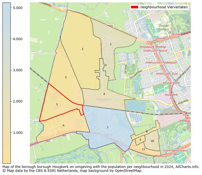 Image of the neighbourhood Vierverlaten at the map. This image is used as introduction to this page. This page shows a lot of information about the population in the neighbourhood Vierverlaten (such as the distribution by age groups of the residents, the composition of households, whether inhabitants are natives or Dutch with an immigration background, data about the houses (numbers, types, price development, use, type of property, ...) and more (car ownership, energy consumption, ...) based on open data from the Dutch Central Bureau of Statistics and various other sources!