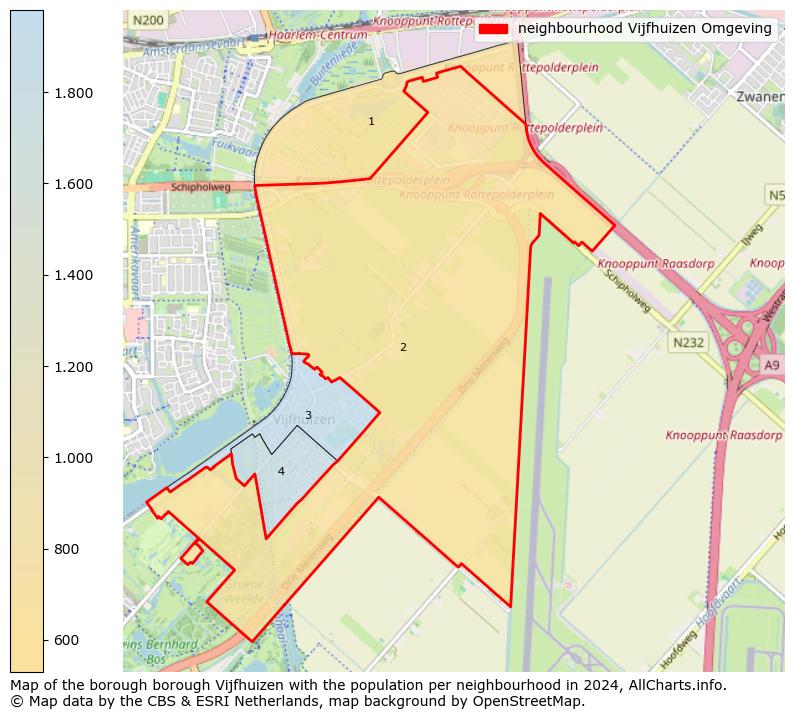 Image of the neighbourhood Vijfhuizen Omgeving at the map. This image is used as introduction to this page. This page shows a lot of information about the population in the neighbourhood Vijfhuizen Omgeving (such as the distribution by age groups of the residents, the composition of households, whether inhabitants are natives or Dutch with an immigration background, data about the houses (numbers, types, price development, use, type of property, ...) and more (car ownership, energy consumption, ...) based on open data from the Dutch Central Bureau of Statistics and various other sources!