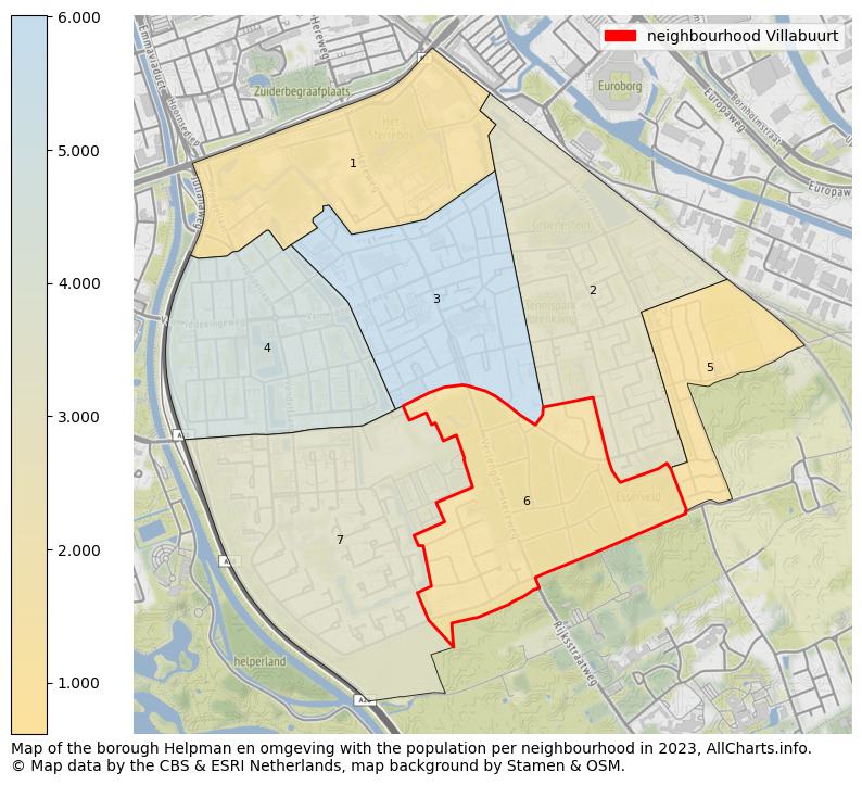 Map of the borough Helpman en omgeving with the population per neighbourhood in 2023. This page shows a lot of information about residents (such as the distribution by age groups, family composition, gender, native or Dutch with an immigration background, ...), homes (numbers, types, price development, use, type of property, ...) and more (car ownership, energy consumption, ...) based on open data from the Dutch Central Bureau of Statistics and various other sources!