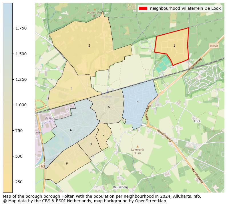 Image of the neighbourhood Villaterrein De Look at the map. This image is used as introduction to this page. This page shows a lot of information about the population in the neighbourhood Villaterrein De Look (such as the distribution by age groups of the residents, the composition of households, whether inhabitants are natives or Dutch with an immigration background, data about the houses (numbers, types, price development, use, type of property, ...) and more (car ownership, energy consumption, ...) based on open data from the Dutch Central Bureau of Statistics and various other sources!