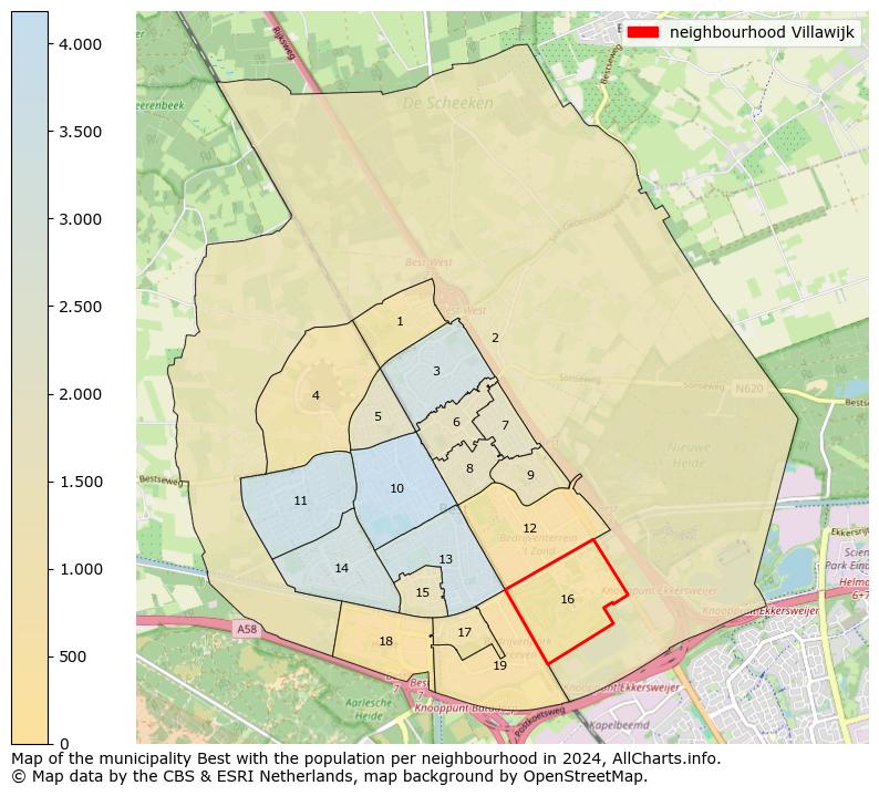 Image of the neighbourhood Villawijk at the map. This image is used as introduction to this page. This page shows a lot of information about the population in the neighbourhood Villawijk (such as the distribution by age groups of the residents, the composition of households, whether inhabitants are natives or Dutch with an immigration background, data about the houses (numbers, types, price development, use, type of property, ...) and more (car ownership, energy consumption, ...) based on open data from the Dutch Central Bureau of Statistics and various other sources!