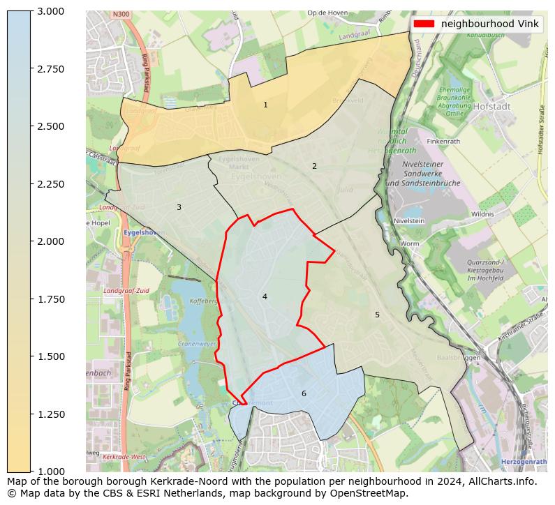 Image of the neighbourhood Vink at the map. This image is used as introduction to this page. This page shows a lot of information about the population in the neighbourhood Vink (such as the distribution by age groups of the residents, the composition of households, whether inhabitants are natives or Dutch with an immigration background, data about the houses (numbers, types, price development, use, type of property, ...) and more (car ownership, energy consumption, ...) based on open data from the Dutch Central Bureau of Statistics and various other sources!