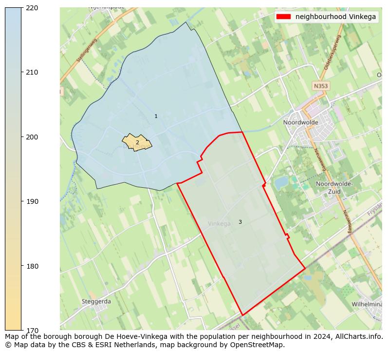 Image of the neighbourhood Vinkega at the map. This image is used as introduction to this page. This page shows a lot of information about the population in the neighbourhood Vinkega (such as the distribution by age groups of the residents, the composition of households, whether inhabitants are natives or Dutch with an immigration background, data about the houses (numbers, types, price development, use, type of property, ...) and more (car ownership, energy consumption, ...) based on open data from the Dutch Central Bureau of Statistics and various other sources!