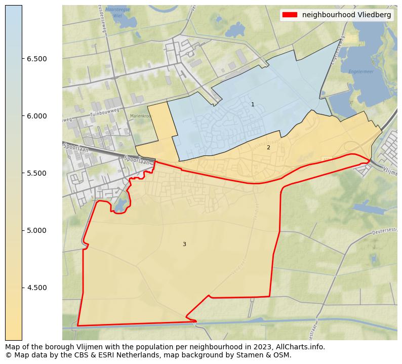Map of the borough Vlijmen with the population per neighbourhood in 2023. This page shows a lot of information about residents (such as the distribution by age groups, family composition, gender, native or Dutch with an immigration background, ...), homes (numbers, types, price development, use, type of property, ...) and more (car ownership, energy consumption, ...) based on open data from the Dutch Central Bureau of Statistics and various other sources!