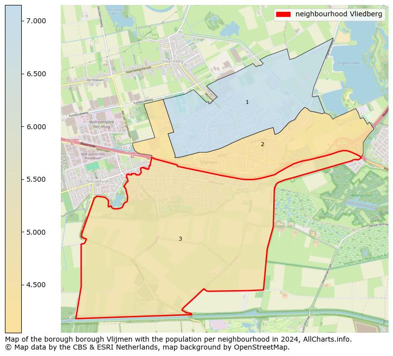 Image of the neighbourhood Vliedberg at the map. This image is used as introduction to this page. This page shows a lot of information about the population in the neighbourhood Vliedberg (such as the distribution by age groups of the residents, the composition of households, whether inhabitants are natives or Dutch with an immigration background, data about the houses (numbers, types, price development, use, type of property, ...) and more (car ownership, energy consumption, ...) based on open data from the Dutch Central Bureau of Statistics and various other sources!