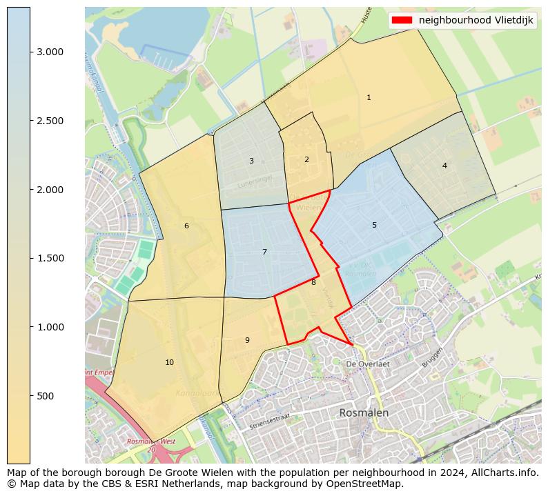 Image of the neighbourhood Vlietdijk at the map. This image is used as introduction to this page. This page shows a lot of information about the population in the neighbourhood Vlietdijk (such as the distribution by age groups of the residents, the composition of households, whether inhabitants are natives or Dutch with an immigration background, data about the houses (numbers, types, price development, use, type of property, ...) and more (car ownership, energy consumption, ...) based on open data from the Dutch Central Bureau of Statistics and various other sources!