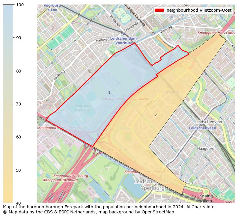 Image of the neighbourhood Vlietzoom-Oost at the map. This image is used as introduction to this page. This page shows a lot of information about the population in the neighbourhood Vlietzoom-Oost (such as the distribution by age groups of the residents, the composition of households, whether inhabitants are natives or Dutch with an immigration background, data about the houses (numbers, types, price development, use, type of property, ...) and more (car ownership, energy consumption, ...) based on open data from the Dutch Central Bureau of Statistics and various other sources!