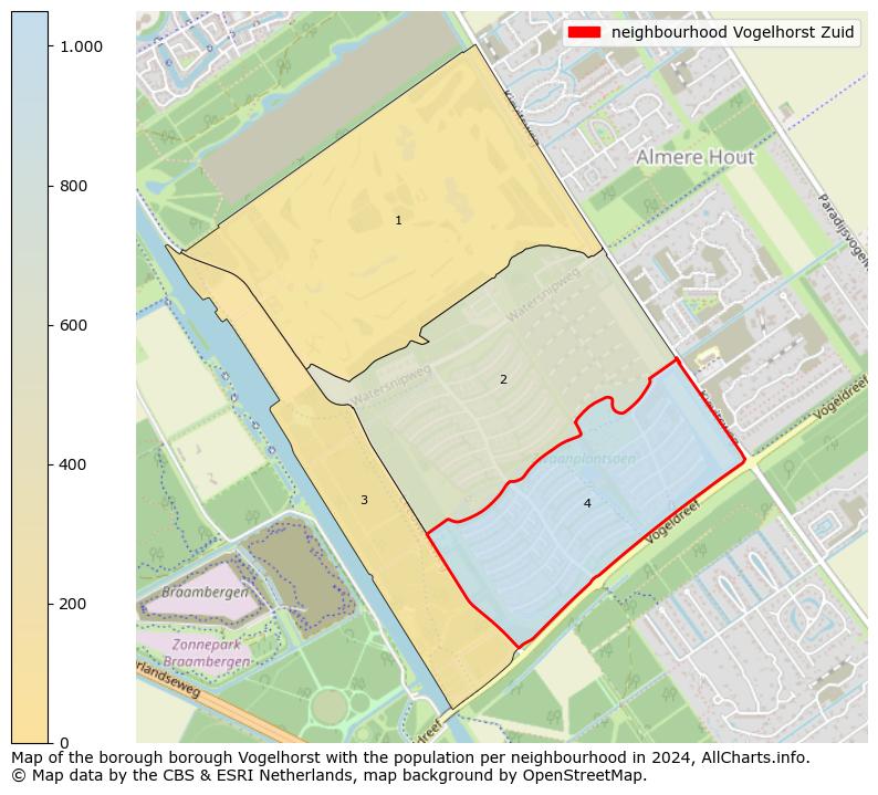 Image of the neighbourhood Vogelhorst Zuid at the map. This image is used as introduction to this page. This page shows a lot of information about the population in the neighbourhood Vogelhorst Zuid (such as the distribution by age groups of the residents, the composition of households, whether inhabitants are natives or Dutch with an immigration background, data about the houses (numbers, types, price development, use, type of property, ...) and more (car ownership, energy consumption, ...) based on open data from the Dutch Central Bureau of Statistics and various other sources!