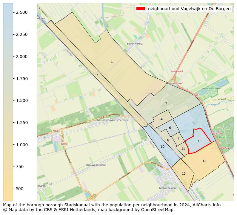 Image of the neighbourhood Vogelwijk en De Borgen at the map. This image is used as introduction to this page. This page shows a lot of information about the population in the neighbourhood Vogelwijk en De Borgen (such as the distribution by age groups of the residents, the composition of households, whether inhabitants are natives or Dutch with an immigration background, data about the houses (numbers, types, price development, use, type of property, ...) and more (car ownership, energy consumption, ...) based on open data from the Dutch Central Bureau of Statistics and various other sources!