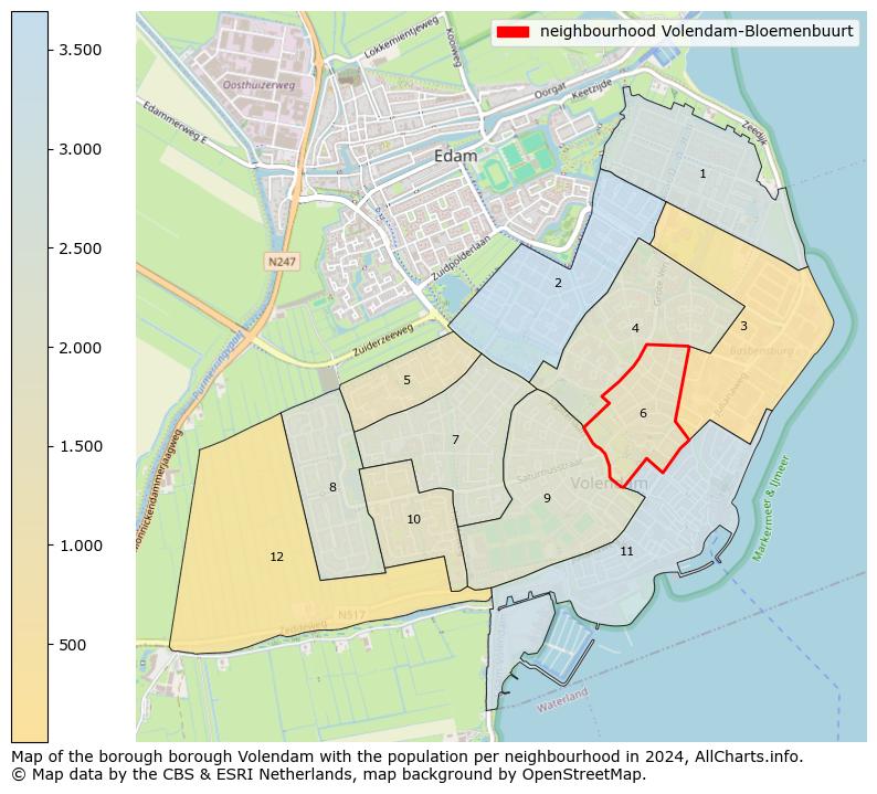 Image of the neighbourhood Volendam-Bloemenbuurt at the map. This image is used as introduction to this page. This page shows a lot of information about the population in the neighbourhood Volendam-Bloemenbuurt (such as the distribution by age groups of the residents, the composition of households, whether inhabitants are natives or Dutch with an immigration background, data about the houses (numbers, types, price development, use, type of property, ...) and more (car ownership, energy consumption, ...) based on open data from the Dutch Central Bureau of Statistics and various other sources!