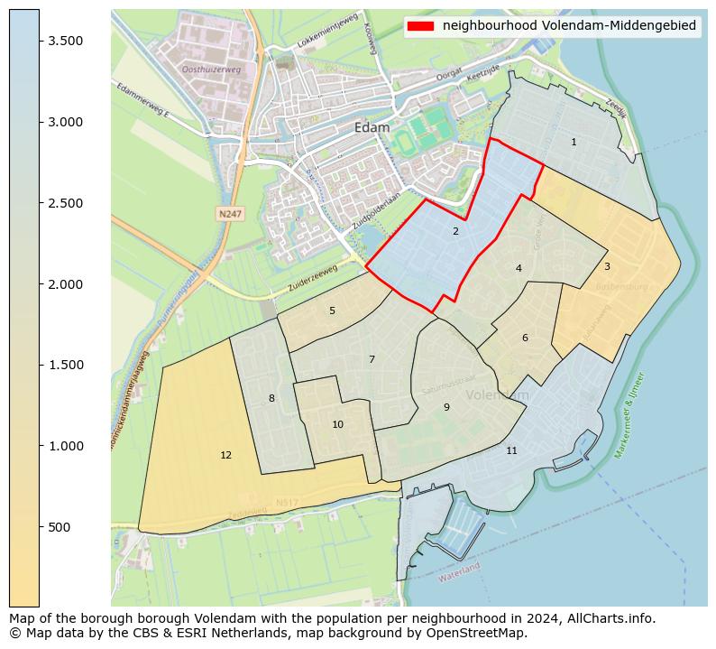 Image of the neighbourhood Volendam-Middengebied at the map. This image is used as introduction to this page. This page shows a lot of information about the population in the neighbourhood Volendam-Middengebied (such as the distribution by age groups of the residents, the composition of households, whether inhabitants are natives or Dutch with an immigration background, data about the houses (numbers, types, price development, use, type of property, ...) and more (car ownership, energy consumption, ...) based on open data from the Dutch Central Bureau of Statistics and various other sources!