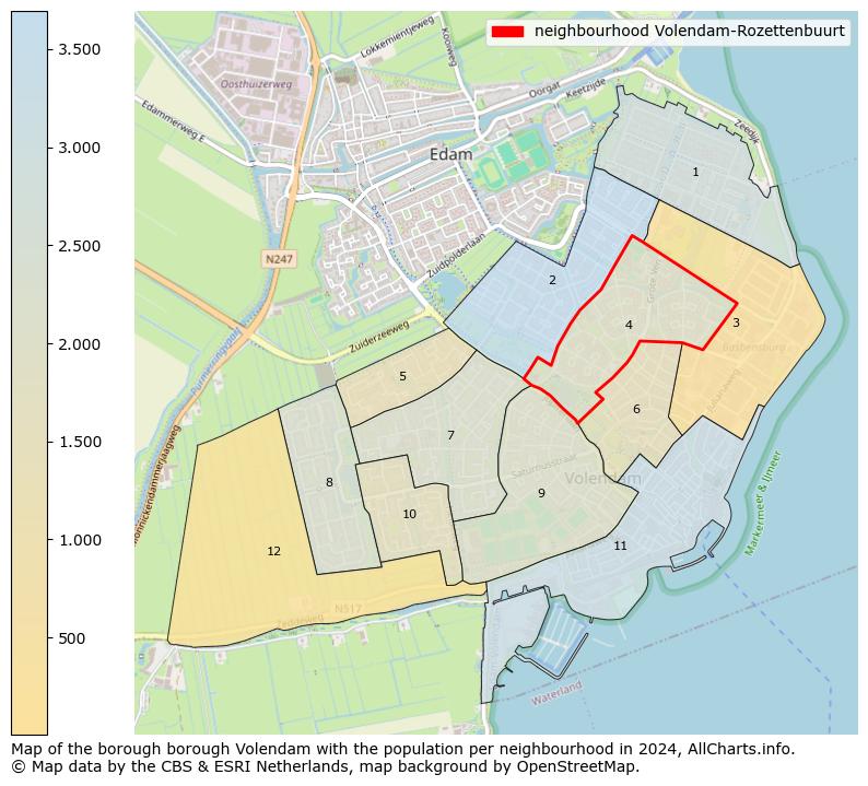 Image of the neighbourhood Volendam-Rozettenbuurt at the map. This image is used as introduction to this page. This page shows a lot of information about the population in the neighbourhood Volendam-Rozettenbuurt (such as the distribution by age groups of the residents, the composition of households, whether inhabitants are natives or Dutch with an immigration background, data about the houses (numbers, types, price development, use, type of property, ...) and more (car ownership, energy consumption, ...) based on open data from the Dutch Central Bureau of Statistics and various other sources!