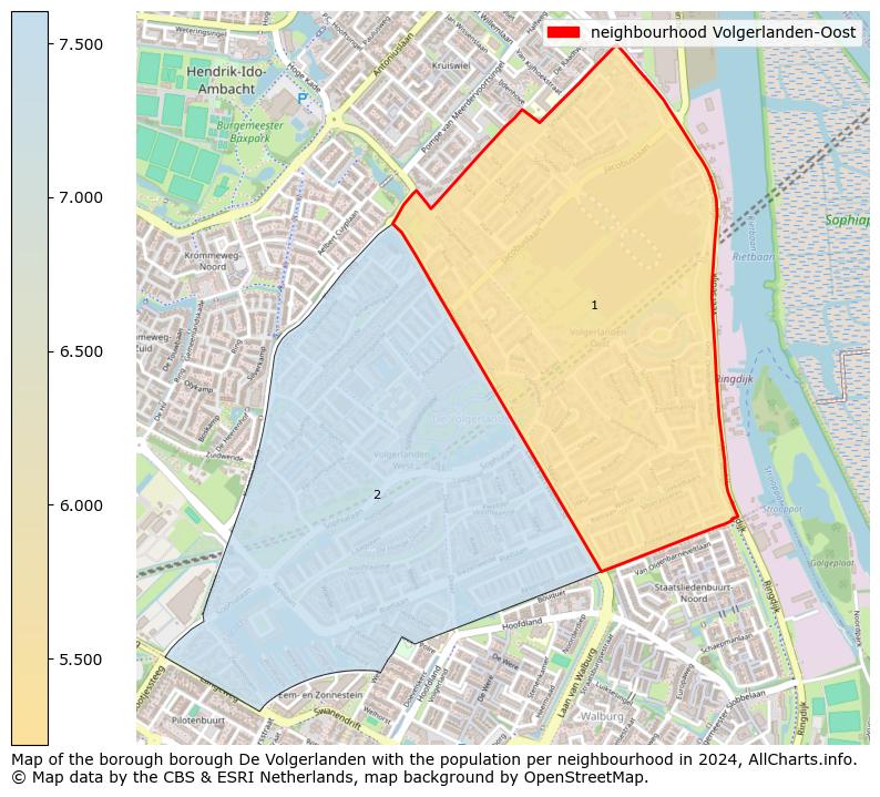 Image of the neighbourhood Volgerlanden-Oost at the map. This image is used as introduction to this page. This page shows a lot of information about the population in the neighbourhood Volgerlanden-Oost (such as the distribution by age groups of the residents, the composition of households, whether inhabitants are natives or Dutch with an immigration background, data about the houses (numbers, types, price development, use, type of property, ...) and more (car ownership, energy consumption, ...) based on open data from the Dutch Central Bureau of Statistics and various other sources!