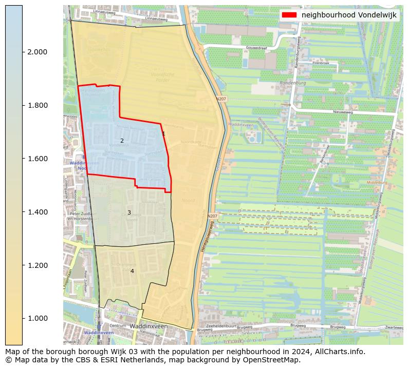 Image of the neighbourhood Vondelwijk at the map. This image is used as introduction to this page. This page shows a lot of information about the population in the neighbourhood Vondelwijk (such as the distribution by age groups of the residents, the composition of households, whether inhabitants are natives or Dutch with an immigration background, data about the houses (numbers, types, price development, use, type of property, ...) and more (car ownership, energy consumption, ...) based on open data from the Dutch Central Bureau of Statistics and various other sources!