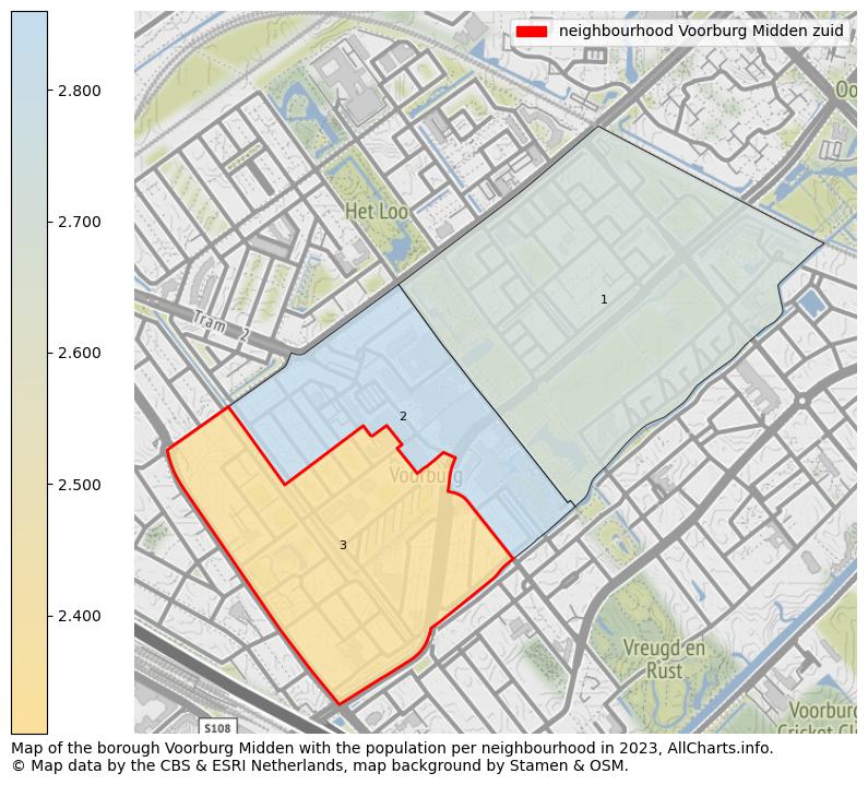 Map of the borough Voorburg Midden with the population per neighbourhood in 2023. This page shows a lot of information about residents (such as the distribution by age groups, family composition, gender, native or Dutch with an immigration background, ...), homes (numbers, types, price development, use, type of property, ...) and more (car ownership, energy consumption, ...) based on open data from the Dutch Central Bureau of Statistics and various other sources!