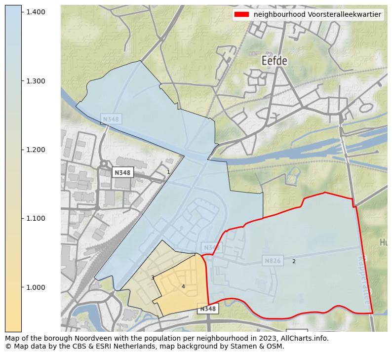 Map of the borough Noordveen with the population per neighbourhood in 2023. This page shows a lot of information about residents (such as the distribution by age groups, family composition, gender, native or Dutch with an immigration background, ...), homes (numbers, types, price development, use, type of property, ...) and more (car ownership, energy consumption, ...) based on open data from the Dutch Central Bureau of Statistics and various other sources!