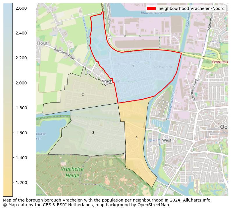 Image of the neighbourhood Vrachelen-Noord at the map. This image is used as introduction to this page. This page shows a lot of information about the population in the neighbourhood Vrachelen-Noord (such as the distribution by age groups of the residents, the composition of households, whether inhabitants are natives or Dutch with an immigration background, data about the houses (numbers, types, price development, use, type of property, ...) and more (car ownership, energy consumption, ...) based on open data from the Dutch Central Bureau of Statistics and various other sources!