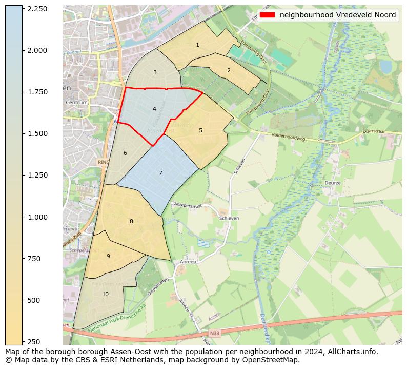 Image of the neighbourhood Vredeveld Noord at the map. This image is used as introduction to this page. This page shows a lot of information about the population in the neighbourhood Vredeveld Noord (such as the distribution by age groups of the residents, the composition of households, whether inhabitants are natives or Dutch with an immigration background, data about the houses (numbers, types, price development, use, type of property, ...) and more (car ownership, energy consumption, ...) based on open data from the Dutch Central Bureau of Statistics and various other sources!