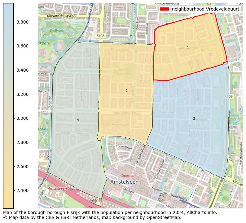 Image of the neighbourhood Vredeveldbuurt at the map. This image is used as introduction to this page. This page shows a lot of information about the population in the neighbourhood Vredeveldbuurt (such as the distribution by age groups of the residents, the composition of households, whether inhabitants are natives or Dutch with an immigration background, data about the houses (numbers, types, price development, use, type of property, ...) and more (car ownership, energy consumption, ...) based on open data from the Dutch Central Bureau of Statistics and various other sources!