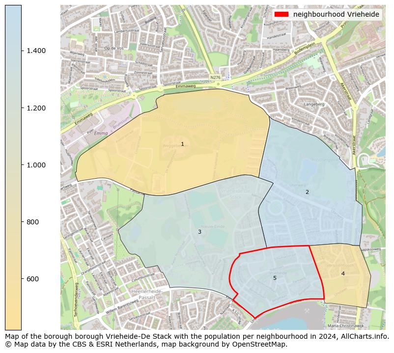 Image of the neighbourhood Vrieheide at the map. This image is used as introduction to this page. This page shows a lot of information about the population in the neighbourhood Vrieheide (such as the distribution by age groups of the residents, the composition of households, whether inhabitants are natives or Dutch with an immigration background, data about the houses (numbers, types, price development, use, type of property, ...) and more (car ownership, energy consumption, ...) based on open data from the Dutch Central Bureau of Statistics and various other sources!