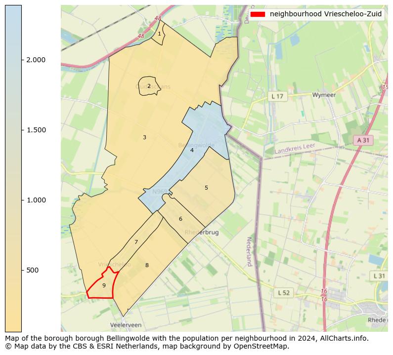 Image of the neighbourhood Vriescheloo-Zuid at the map. This image is used as introduction to this page. This page shows a lot of information about the population in the neighbourhood Vriescheloo-Zuid (such as the distribution by age groups of the residents, the composition of households, whether inhabitants are natives or Dutch with an immigration background, data about the houses (numbers, types, price development, use, type of property, ...) and more (car ownership, energy consumption, ...) based on open data from the Dutch Central Bureau of Statistics and various other sources!