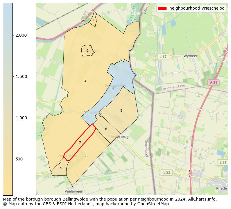 Image of the neighbourhood Vriescheloo at the map. This image is used as introduction to this page. This page shows a lot of information about the population in the neighbourhood Vriescheloo (such as the distribution by age groups of the residents, the composition of households, whether inhabitants are natives or Dutch with an immigration background, data about the houses (numbers, types, price development, use, type of property, ...) and more (car ownership, energy consumption, ...) based on open data from the Dutch Central Bureau of Statistics and various other sources!