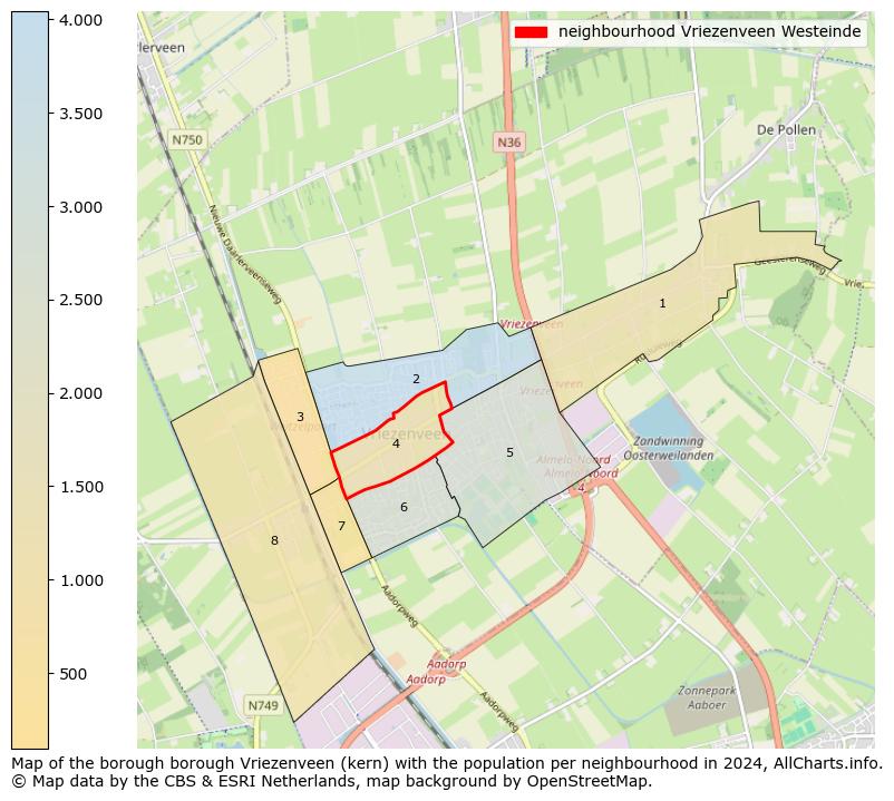 Image of the neighbourhood Vriezenveen Westeinde at the map. This image is used as introduction to this page. This page shows a lot of information about the population in the neighbourhood Vriezenveen Westeinde (such as the distribution by age groups of the residents, the composition of households, whether inhabitants are natives or Dutch with an immigration background, data about the houses (numbers, types, price development, use, type of property, ...) and more (car ownership, energy consumption, ...) based on open data from the Dutch Central Bureau of Statistics and various other sources!