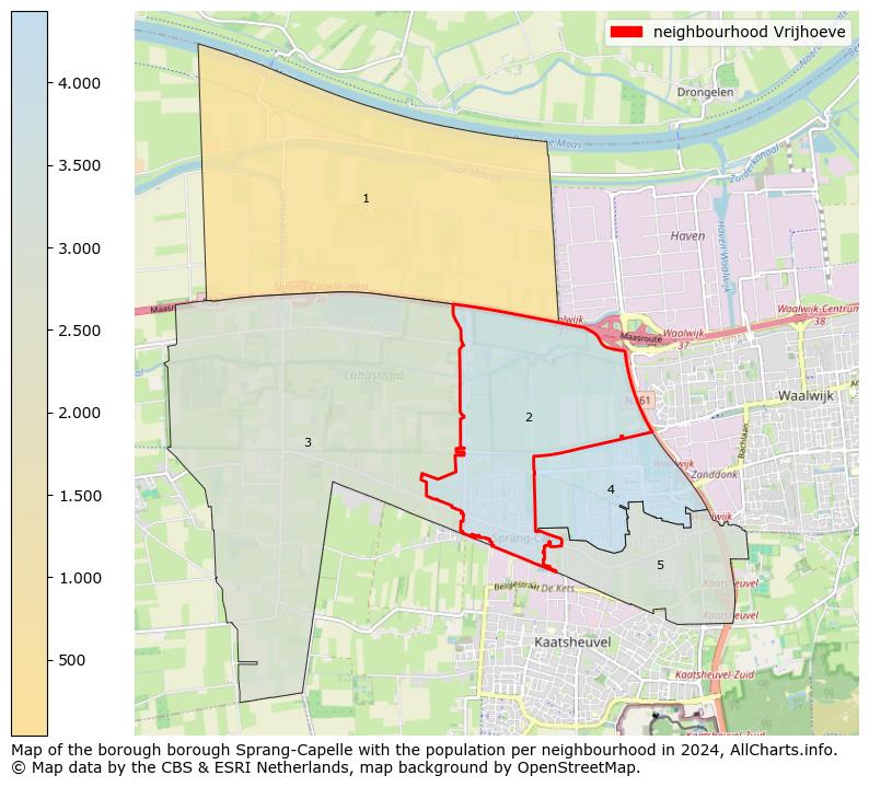 Image of the neighbourhood Vrijhoeve at the map. This image is used as introduction to this page. This page shows a lot of information about the population in the neighbourhood Vrijhoeve (such as the distribution by age groups of the residents, the composition of households, whether inhabitants are natives or Dutch with an immigration background, data about the houses (numbers, types, price development, use, type of property, ...) and more (car ownership, energy consumption, ...) based on open data from the Dutch Central Bureau of Statistics and various other sources!