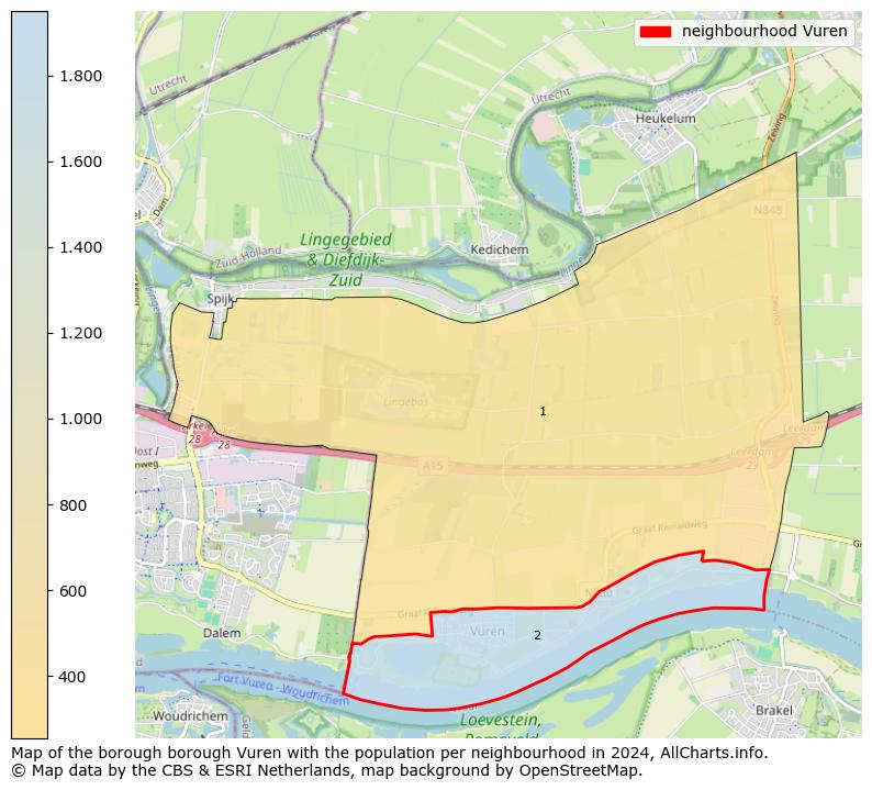 Image of the neighbourhood Vuren at the map. This image is used as introduction to this page. This page shows a lot of information about the population in the neighbourhood Vuren (such as the distribution by age groups of the residents, the composition of households, whether inhabitants are natives or Dutch with an immigration background, data about the houses (numbers, types, price development, use, type of property, ...) and more (car ownership, energy consumption, ...) based on open data from the Dutch Central Bureau of Statistics and various other sources!