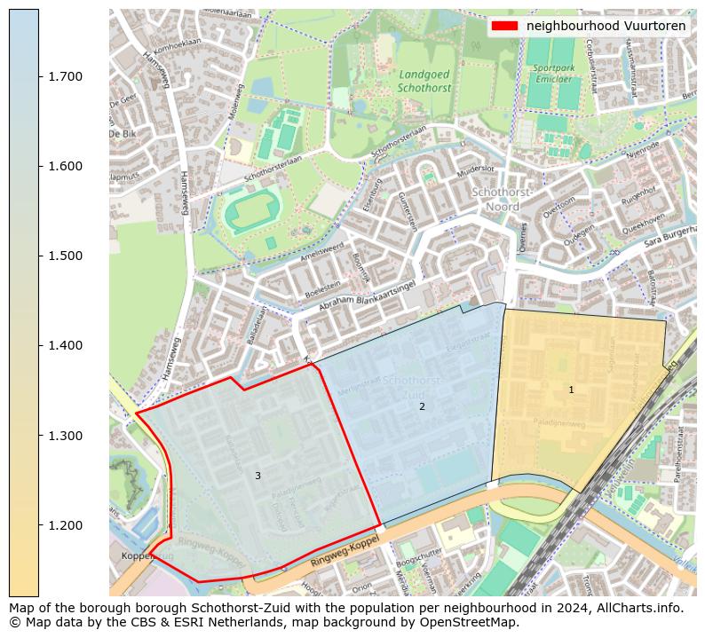 Image of the neighbourhood Vuurtoren at the map. This image is used as introduction to this page. This page shows a lot of information about the population in the neighbourhood Vuurtoren (such as the distribution by age groups of the residents, the composition of households, whether inhabitants are natives or Dutch with an immigration background, data about the houses (numbers, types, price development, use, type of property, ...) and more (car ownership, energy consumption, ...) based on open data from the Dutch Central Bureau of Statistics and various other sources!