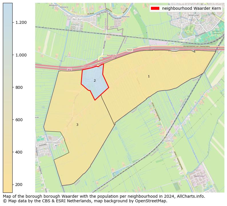 Image of the neighbourhood Waarder Kern at the map. This image is used as introduction to this page. This page shows a lot of information about the population in the neighbourhood Waarder Kern (such as the distribution by age groups of the residents, the composition of households, whether inhabitants are natives or Dutch with an immigration background, data about the houses (numbers, types, price development, use, type of property, ...) and more (car ownership, energy consumption, ...) based on open data from the Dutch Central Bureau of Statistics and various other sources!